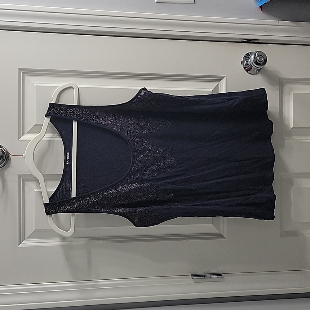 Navy Lace Express Tank Top
